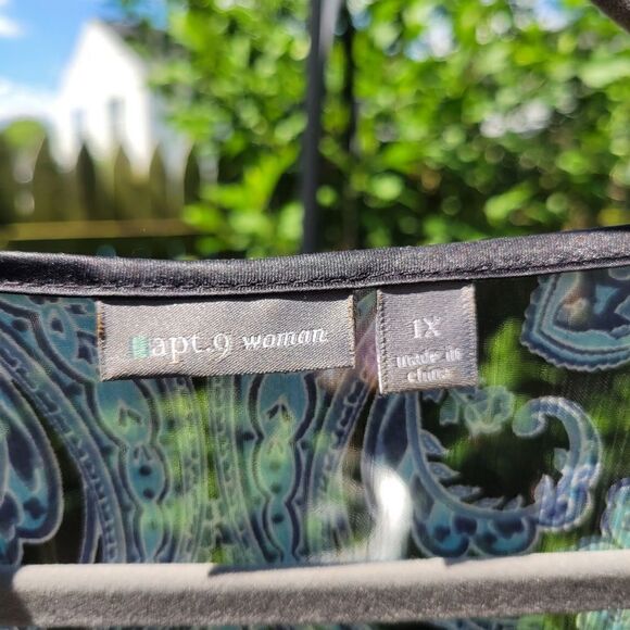 Blue and Black Paisley Blouse - Picture 8 of 12